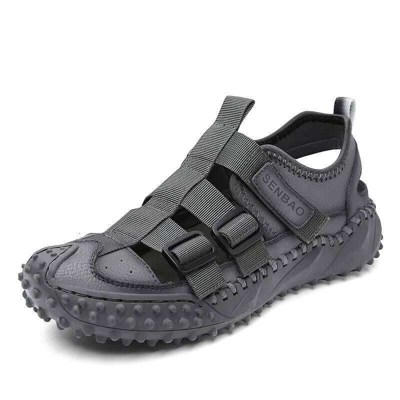 Sandals Beach Shoes New Hollow Casual 2023 Summer Men's Large Size Breathable Leather Outdoor Rubber Running Sneakers