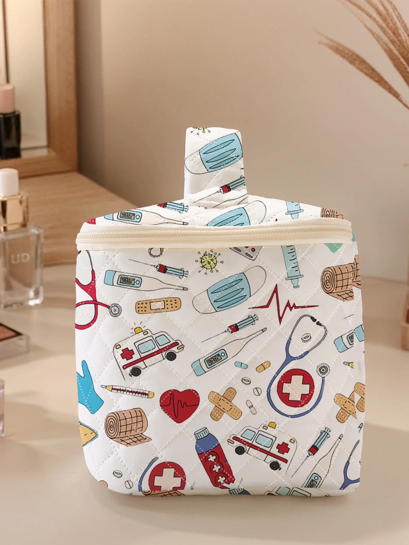 1pc Portable travel cosmetics with medical supplies patterns large capacity storage bags cute and stylish makeup 250614