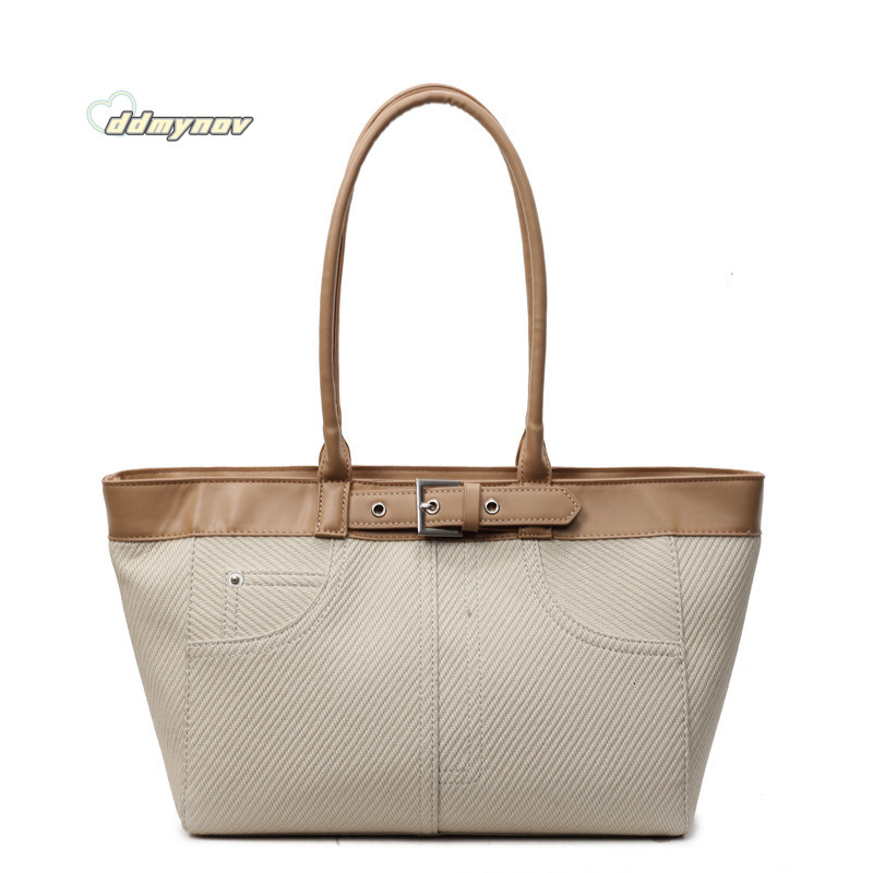 Minimalist Large Capacity Tote for Women 2025 Summer Korean Fashion Stylish Office Commute Shoulder Underarm Bag ddmynov ddmynov