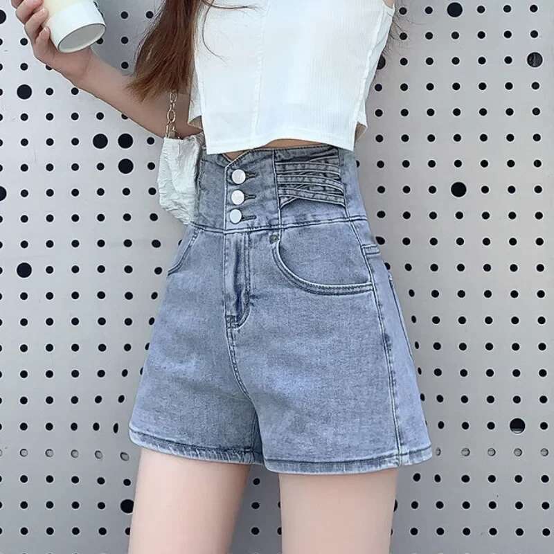Female Short Jeans Pants High Waist Womens Denim Shorts Pocket Trend 2025 Designer Jorts Wholesale Elegant Classic XXL To Wear
