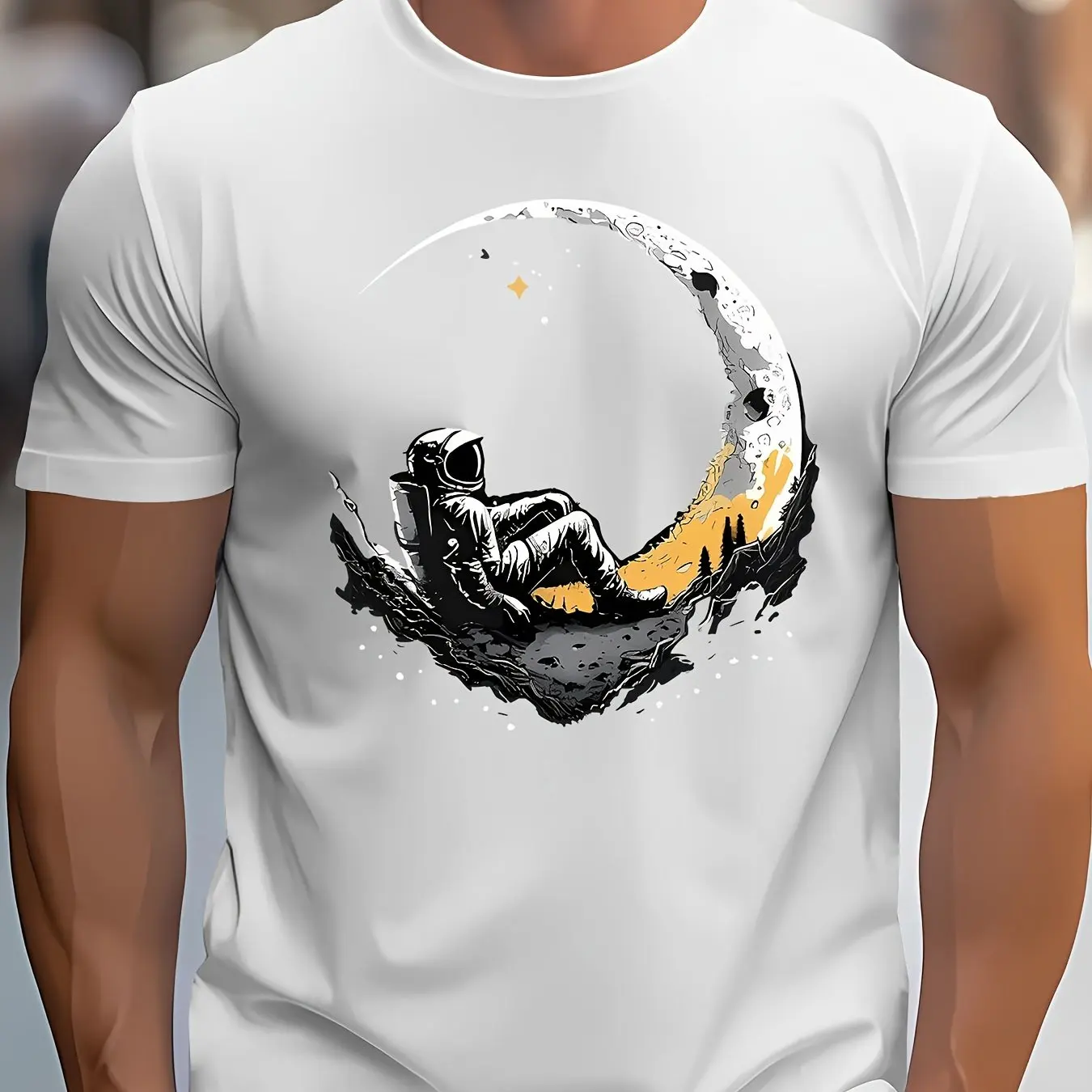 Men's summer 100 cotton fashionable casual loose plus size round neck short sleeved T-shirt