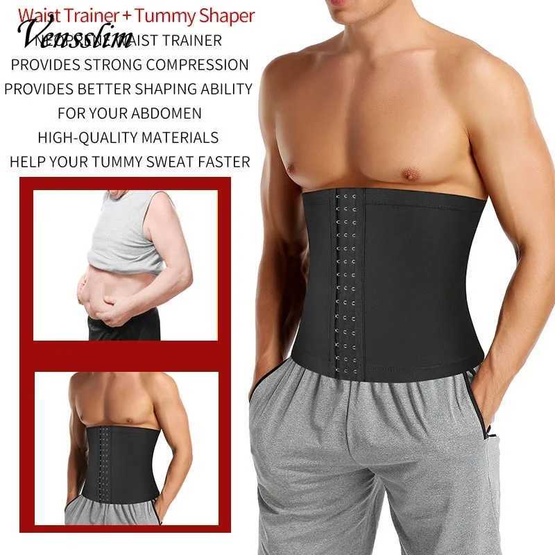 Vensslim Slimming Weight Loss Sauna Corset Men Fat Burner Body Shaper Waist Trainer Sweat Belt Hooks Tummy Control Strap W250616