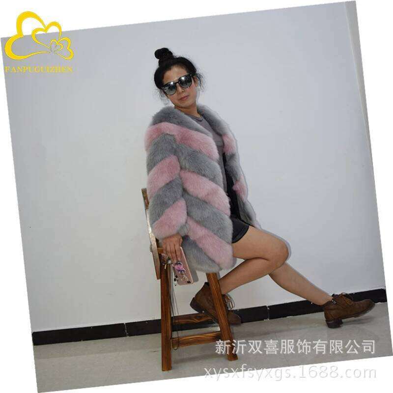 Fashion Faux Fox Coat Winter Clothes Socialite Style High end Warm Casual Fur Jackets Women Tops