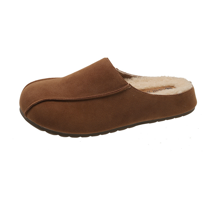 hot free shipping designer slippers for woman platform cotton shoes Indoor outdoor keep warm brown Plush sandals