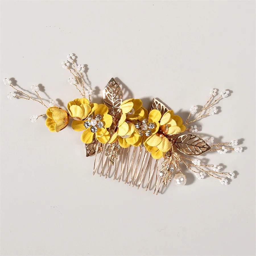 Korean bride wedding headdress Fashion blue purple pink white fresh hair combing womens childrens bridesmaid hair accessories 250610