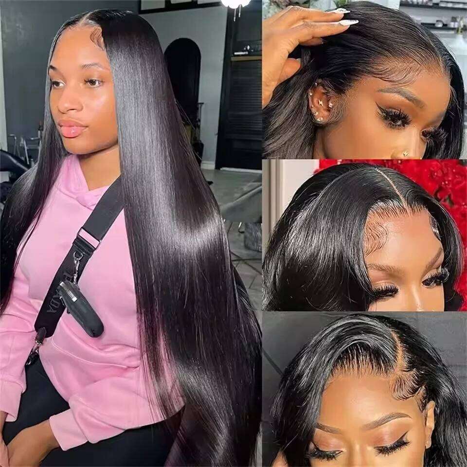 13x6 Straight Frontal Human Hair Wigs 30 40 Inch 13x4 5x5 HD Transparent Lace Front Brazilian Wig For Women Pre Plucked