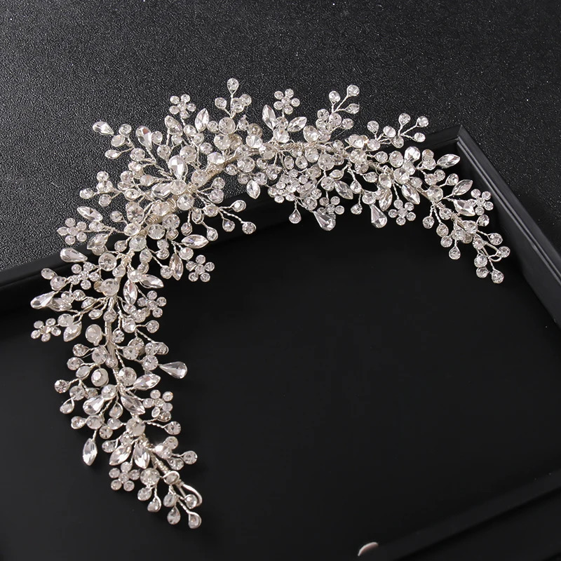 Crystal Rhinestone Bridal Wedding Headbands Tiaras Hairbands For Women Bride Bridal Wedding Hair Accessories Jewelry Band Gift 250603