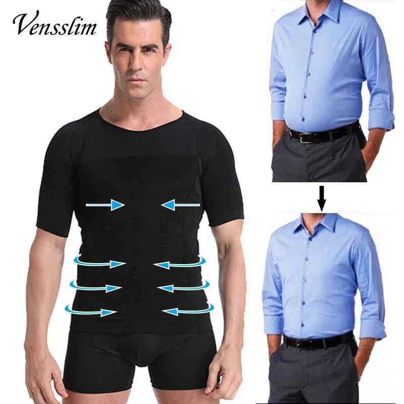 Compression Slimming T-shirt Men Body Shaper Waist Trainer Fitness Vest Fat Burn Chest Slim Shirt weight loss shapewear W250616