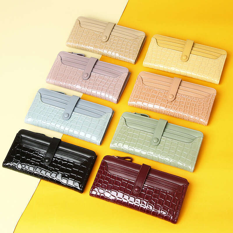 New Luxury High-End Crocodile Pattern Long Women's Buckle Wallet Multi-Card Slot Card Holder Clutch