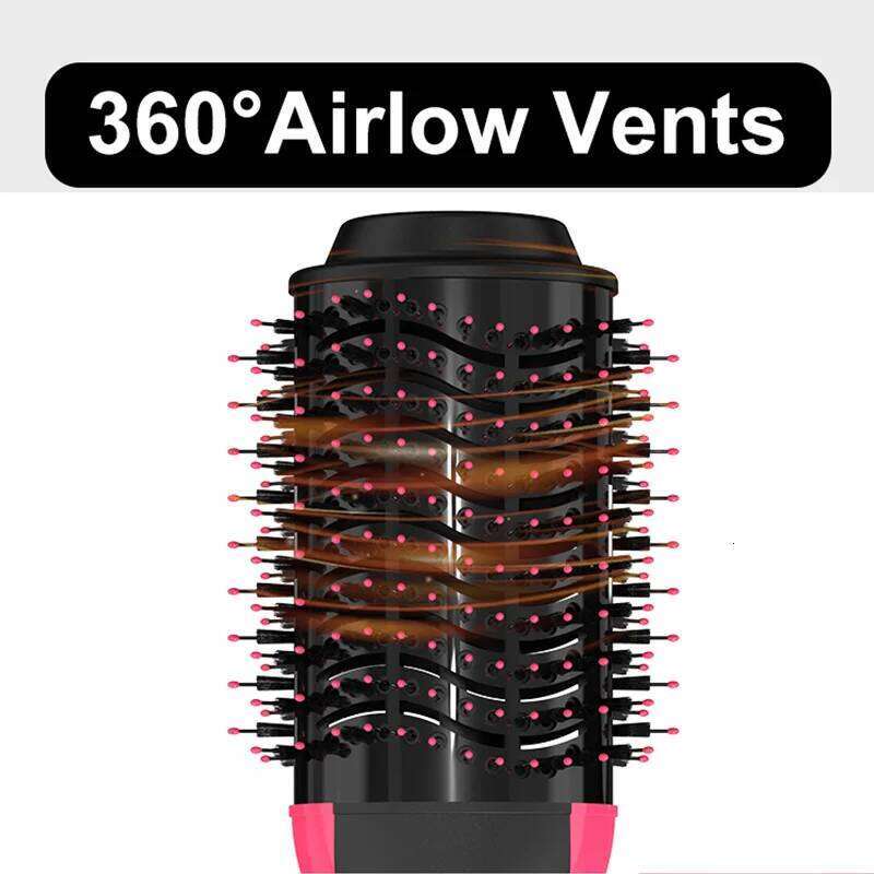 LISAPRO Hot Air &One-Step Hair Brush &Volumizer 1000W Blow Dryer Soft Touch Pink Styler Gift