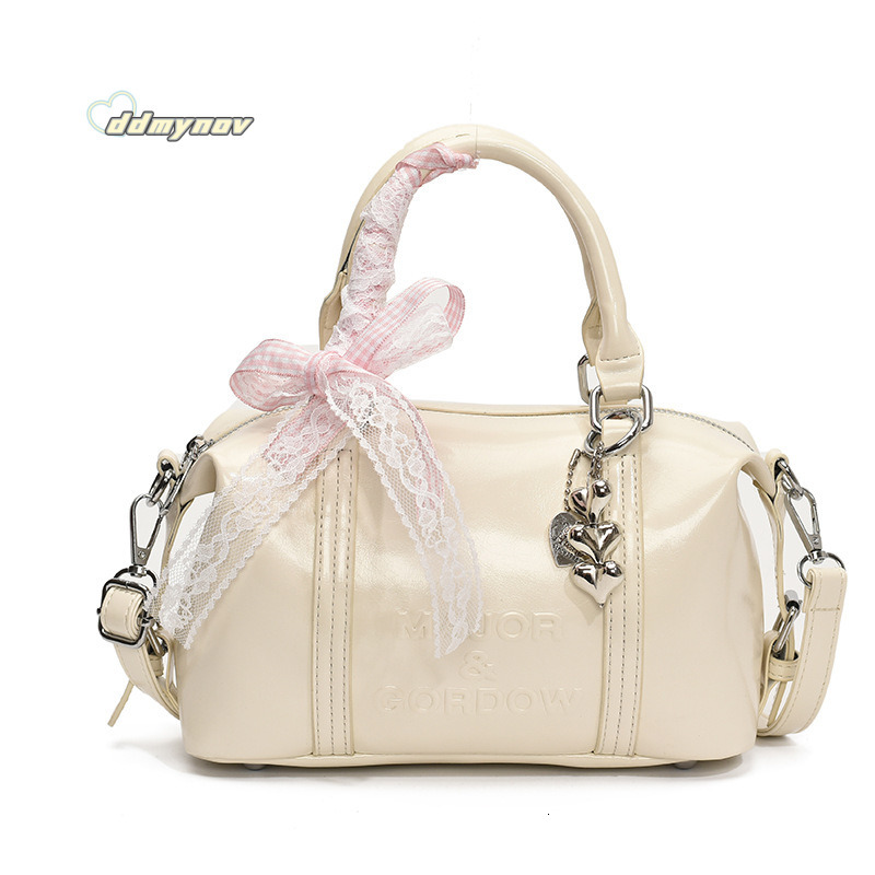 Niche Sweet Style Handheld Boston for Women 2025 Spring New Fashion Solid Color Versatile Shoulder Crossbody Bag ddmynov ddmynov
