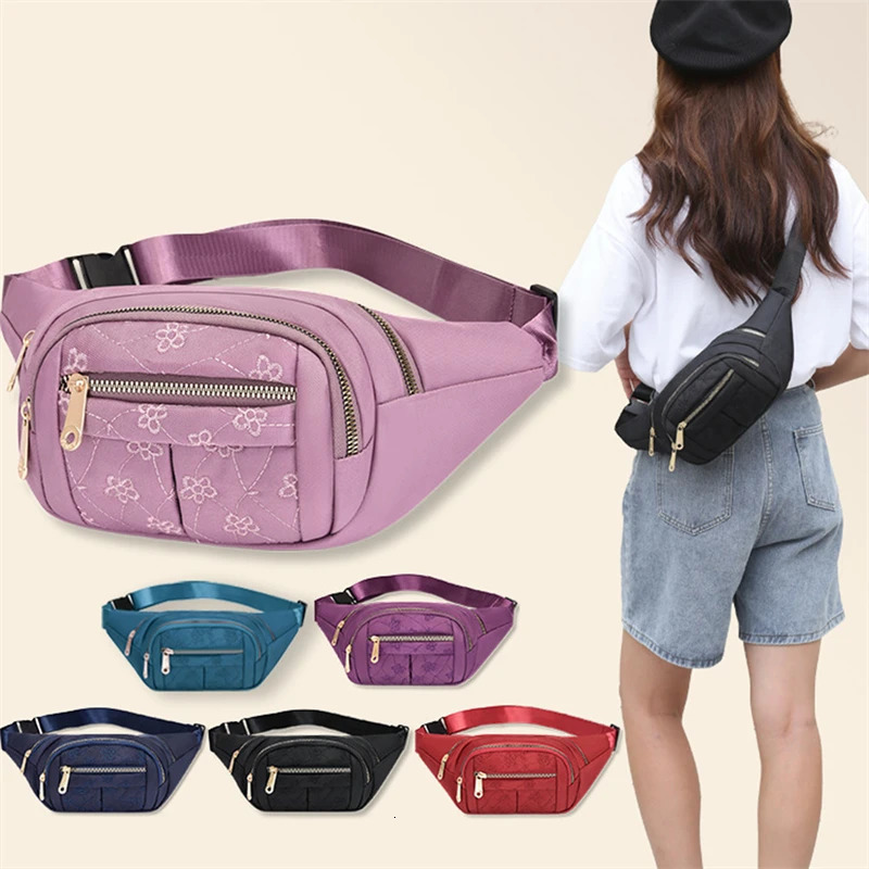 Womens Waist Bag Oxford Cloth Waterproof Belt Bags Crossbody Chest Female Fashion Fanny Pack Banana Hip Purse 250612