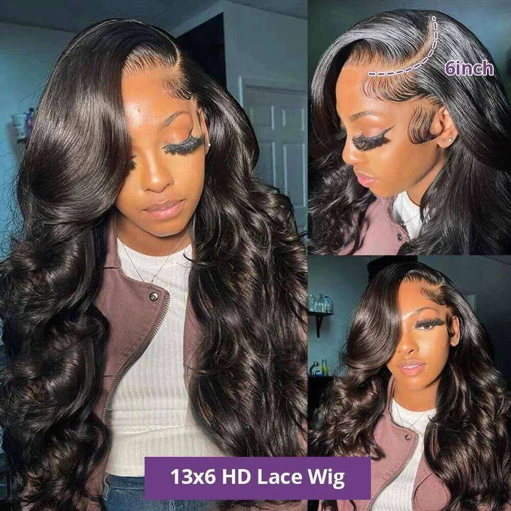 200 Density Body Wave 13x6 Frontal Wig Human 13x4 Hd Pre Plucked For Women 4x4 360 Lace Front Hair Wigs