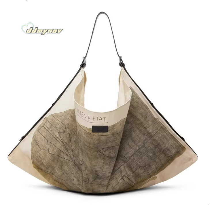 Lemair*e Artist Collaboration Series Canvas Design Sense Niche Tote Single Shoulder Large Capacity Bag ddmynov