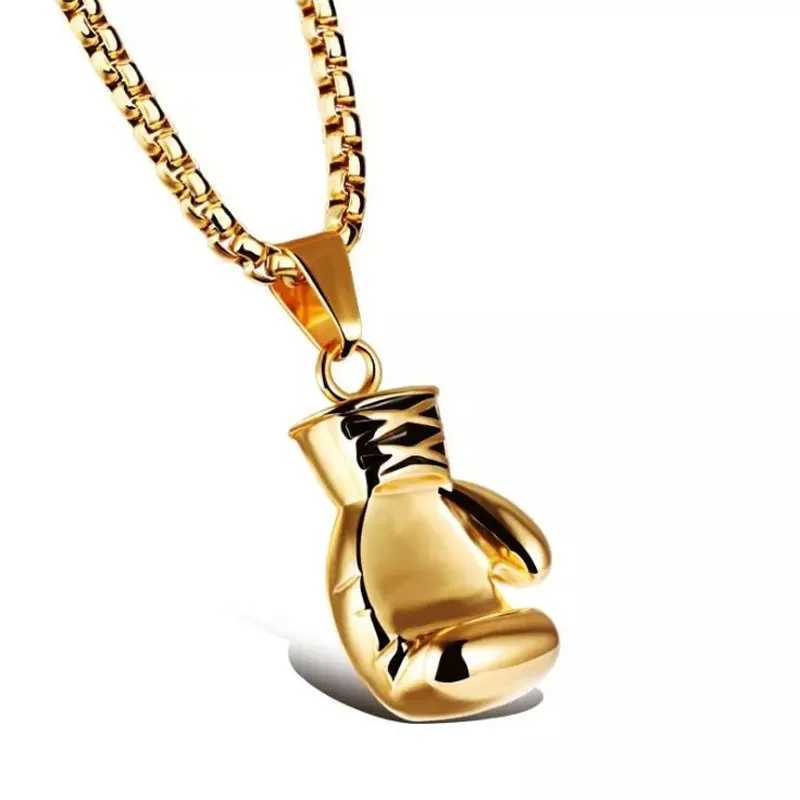 Boxing Gs Boxer Men Necklaces Pendants Chain Punk Tren for Boyfriend Stainless Steel Jewelry Creativity Gift Wholesale W250616