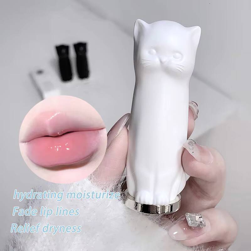 6 Styles Cat Balm Tint Long Lasting Moisturizing Not Greasy Prevent Dryness Gloss Lip Mask Care Lipstick Girls Makeup Base happy