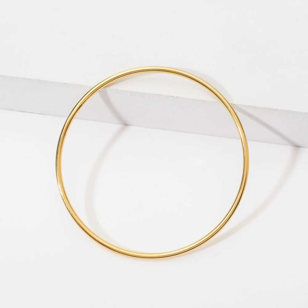 ZMZY Stainless Steel Classic Round Single Circle Bangle Simple Closed Thin Wire Charm for Women Jewelry Gift Z250616