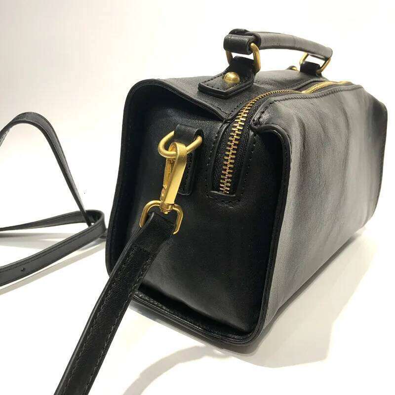 2025 Genuine Leather Handbag Women Bags 100% Cowhide Handle Shoulder Crossbody Bag Solid Color Messenger Purse For Daily Travel