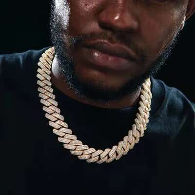 Fine Jewelry 925 Sterling Silver 3-Row Cuban Link Chain VVS Moissanite Diamond 15mm/20mm Hip Hop Style Gold Finish Necklace