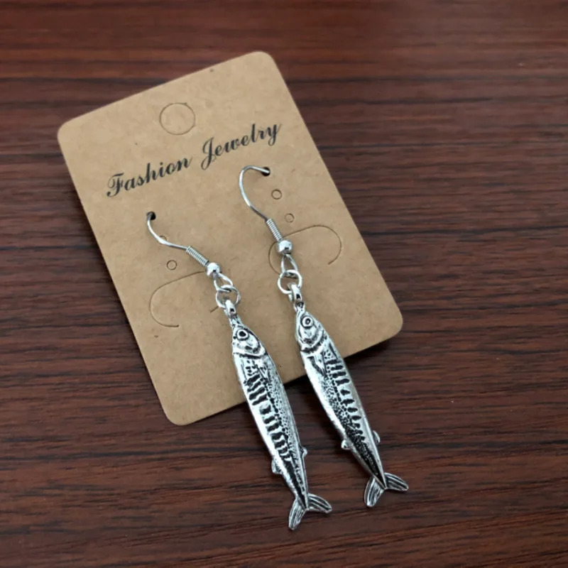 Sardine Fish Earring Ocean Jewelry Boho Jewelry Pilchard Stud Fashion Ear Pendant Gift 250610