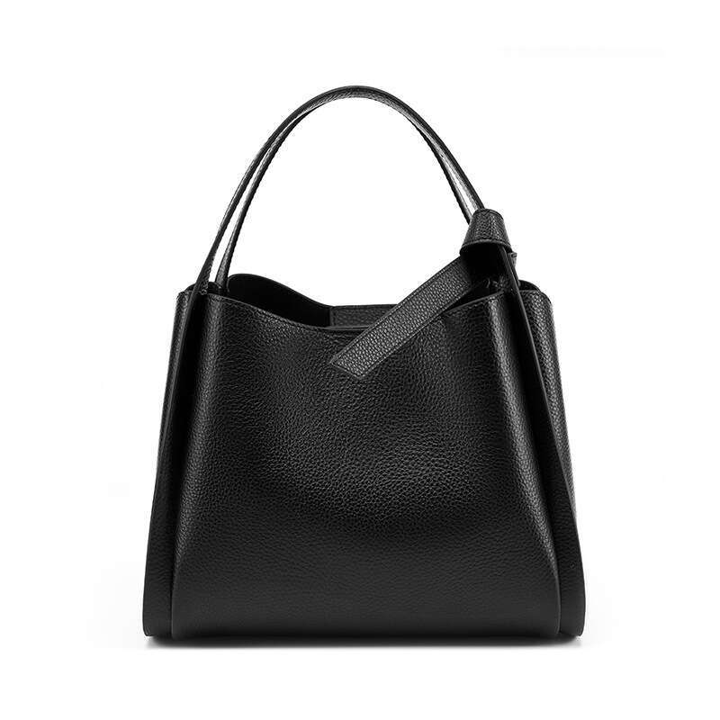 Genuine Leather Handbag Women 2025 New Style Basket for Mom Elegant Crossbody Cowhide Bucket Bag