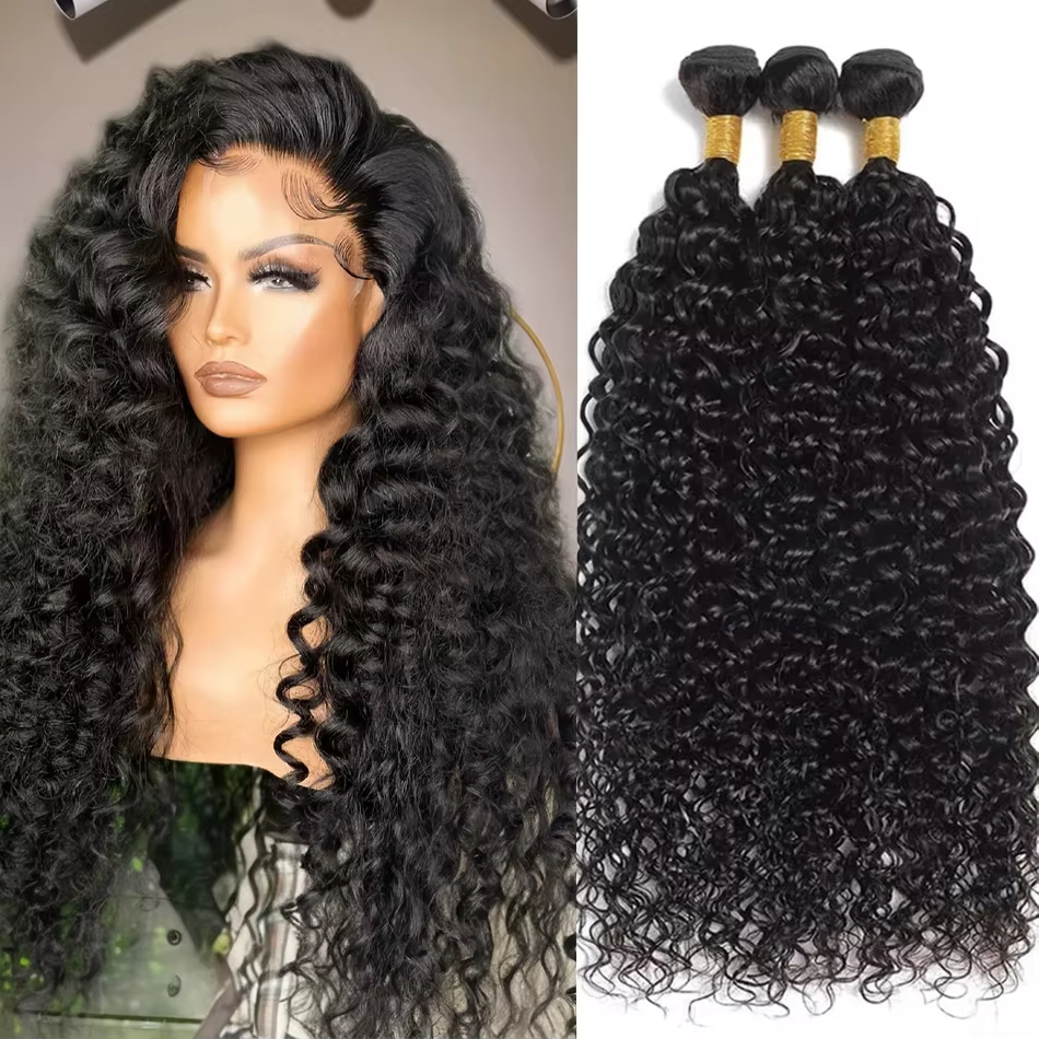 Afro Kinky Curly Human Hair Bundles 100% Virgin Raw Human Hair Extensions Brazilian Hair Weave Bundles 20inch Deal Curly Natural Black Color Bundles V
