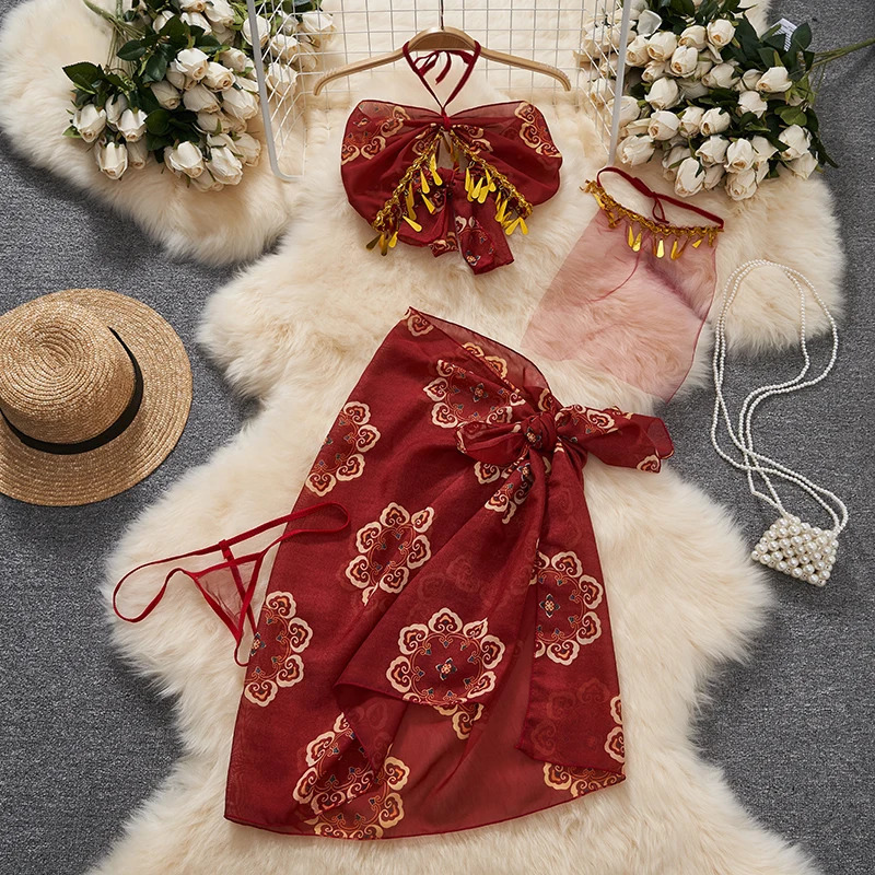 Vintage Sexy Womens Bodycon Strapless Camouflage Dress with Butterfly Chiffon Cardigan 3 Pieces Set 250609