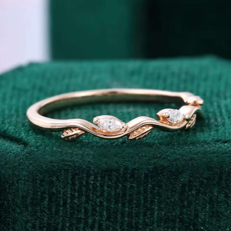 Luxury Fine Jewelry Wavy Marquise Moissanite Half Eternity Band for Wedding and Engagement Gifting Options