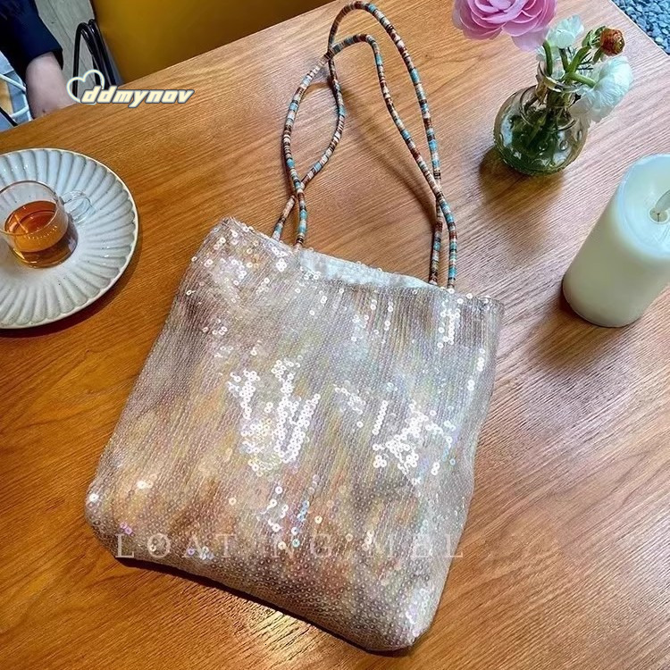 Niche Design Gradient Mermaid Sequin Women's Handbag Tote Shoulder Trendy Socialite Elegant High-Quality Party Bag ddmynov