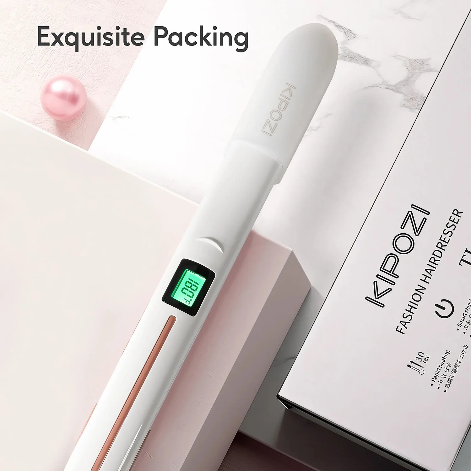 KIPOZI Professional Flat Iron Hair Straightener Digital LCD Display Dual Voltage Plates Salon Home Use 2025 250606