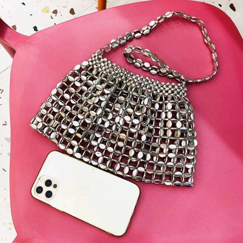 Women's Bags Designer Lady Evening Bags For Women Designer Handbags And Purses 2023 New In PVC Cross Weave Shiny Hollow Out Small Shoulder Bag