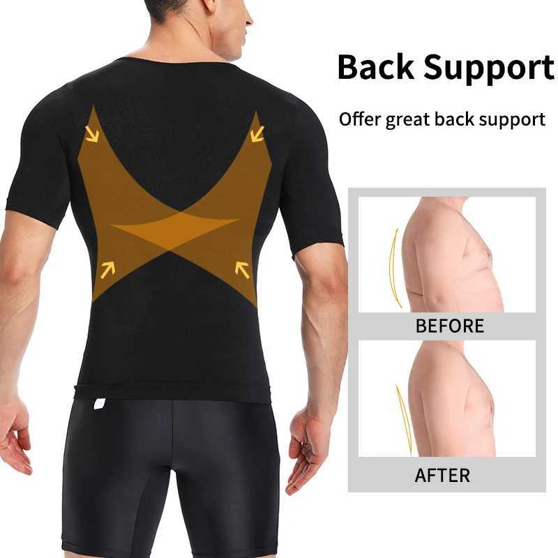Mens Compression Shirt Undershirt Slimming Body Shaper Waist Trainer Tank Top Workout Vest Abs Abdomen Shapewear W250616
