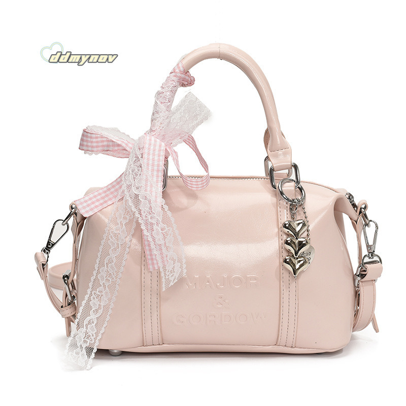 Niche Sweet Style Handheld Boston for Women 2025 Spring New Fashion Solid Color Versatile Shoulder Crossbody Bag ddmynov ddmynov