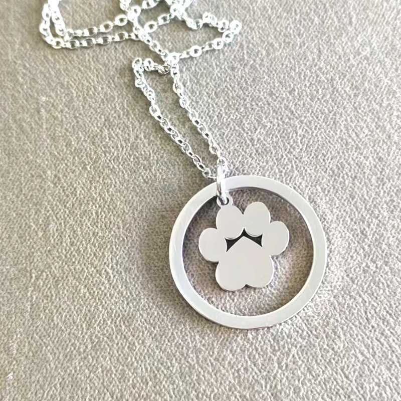 10pcs lot P Print Pendant Necklace Stainless Steel Dog Cat Pet P Chain Necklace Women Minimalist Animal Jewelry Birthday Gift W250616