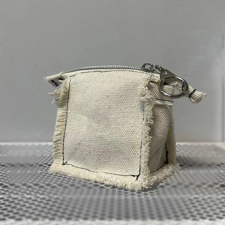 Ins White Small Thicken Canvas Coin Bags Purse Mini Zipper Bus Working ID Credit Card Holder Earphone Keys Money Storage Bags 250614