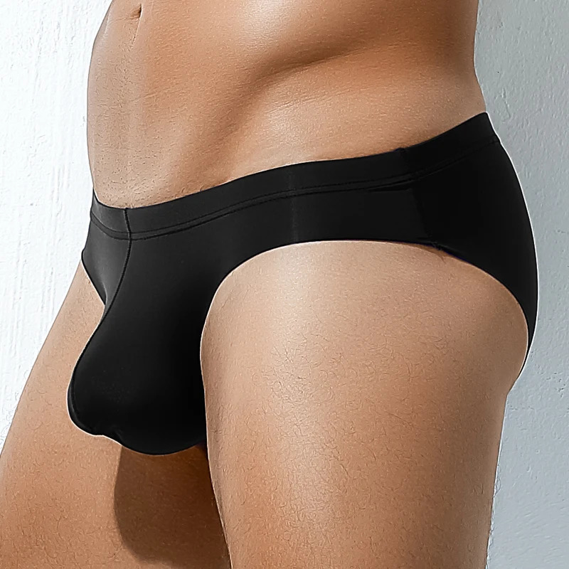 2PCS underwear mens summer charm ice silk low-waist triangular underpants mens individuality 250614