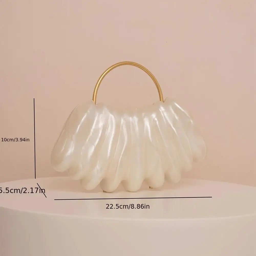 Designer Women Acrylic Mini Pearl White Ivory Bag Cute Evening Clutch Wedding Party Luxury Pro Female Lady Purse And Handbag 250614