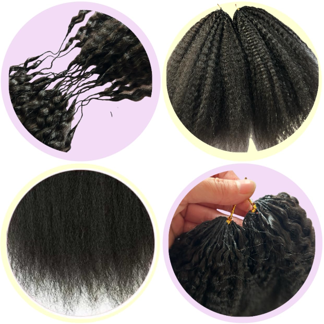 Knotless Pre-Separated Crochet Hair Extensions Human Hair Kinky Straight Feather Crochet Braid Hair Extensions 100% Human Hair Natural Color 100g/pack