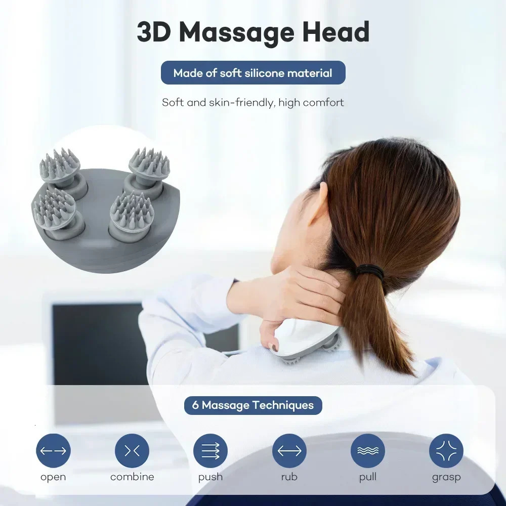 Electric Scalp Head Massager Red Light Therapy Antistress Relax Body Massage Remove Muscle Tension Tiredness Massageador Tool 250605