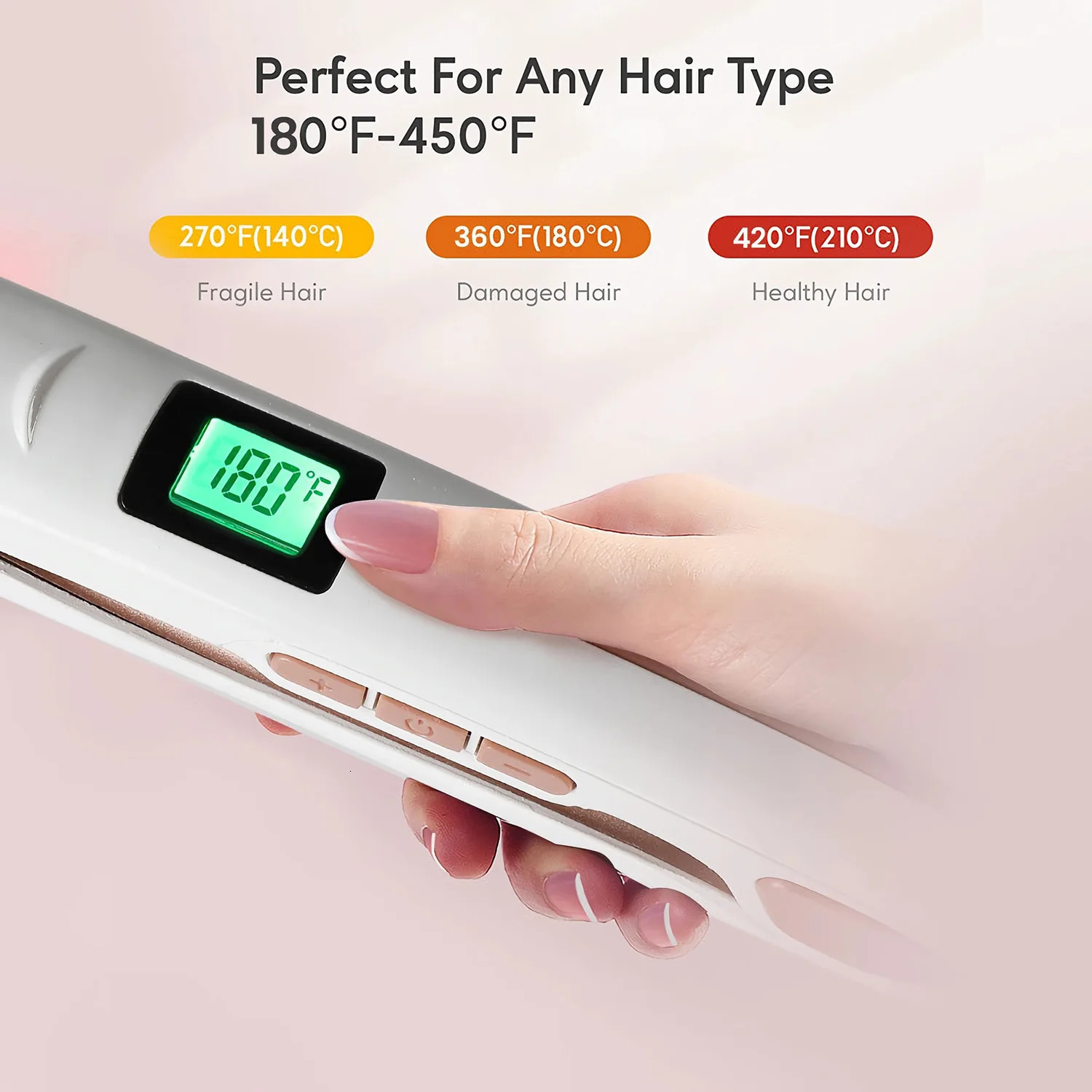 KIPOZI Professional Flat Iron Hair Straightener Digital LCD Display Dual Voltage Plates Salon Home Use 2025 250606