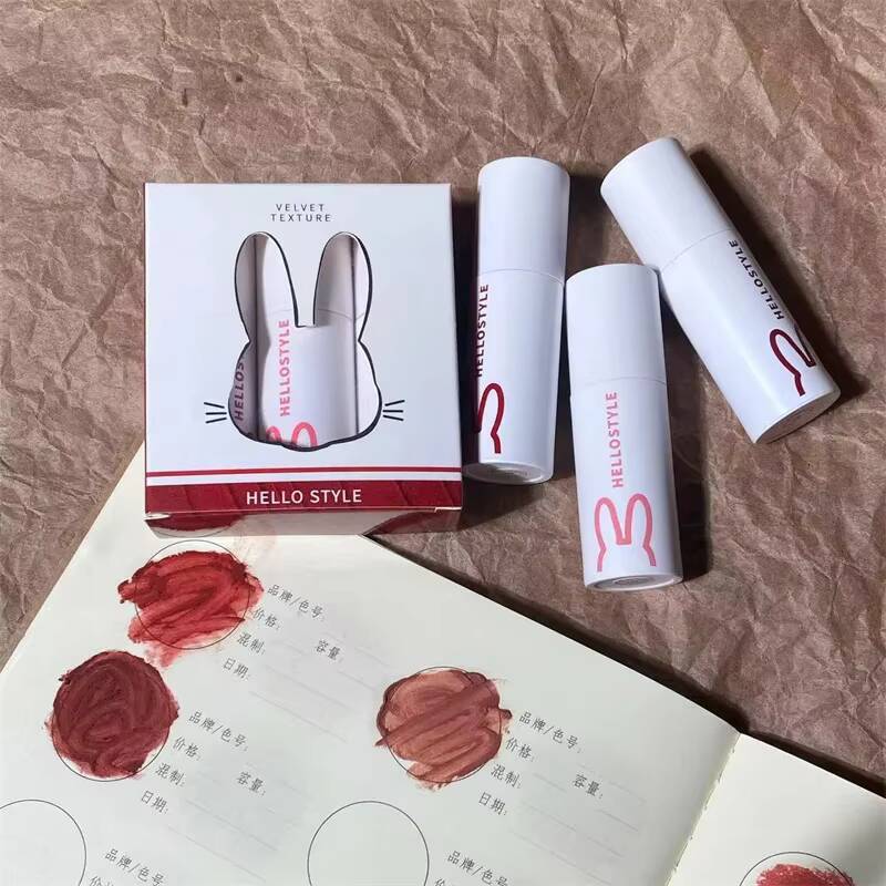 1/3pcs Punk Gothic Black Matte Lipstick Brown Satin Red Tint Waterproof Sexy Liquid Liptsick Lip Gloss Korean Cosmetics happy