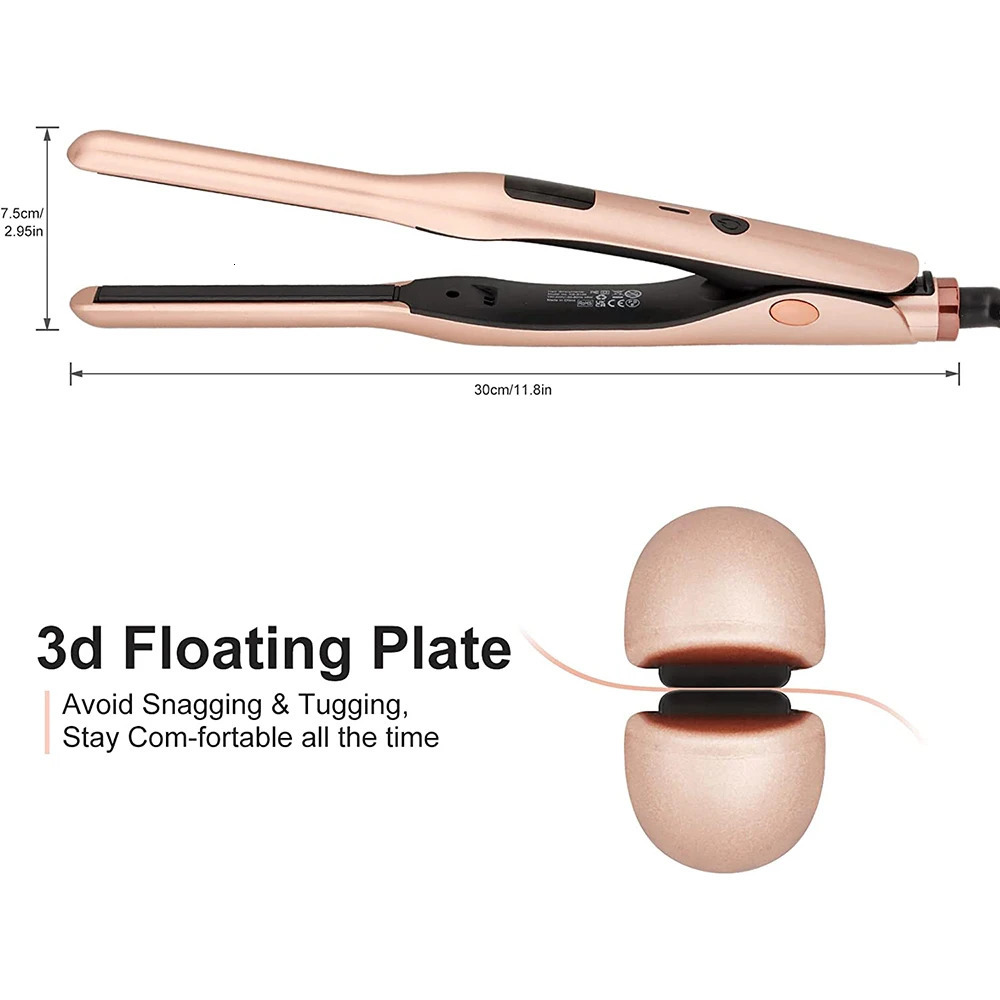 310 Inch Pencil Flat Iron Small Irons for Short Hair Beard and Pixie Cut Mini Ceramic Tourmalin Straightener 250606