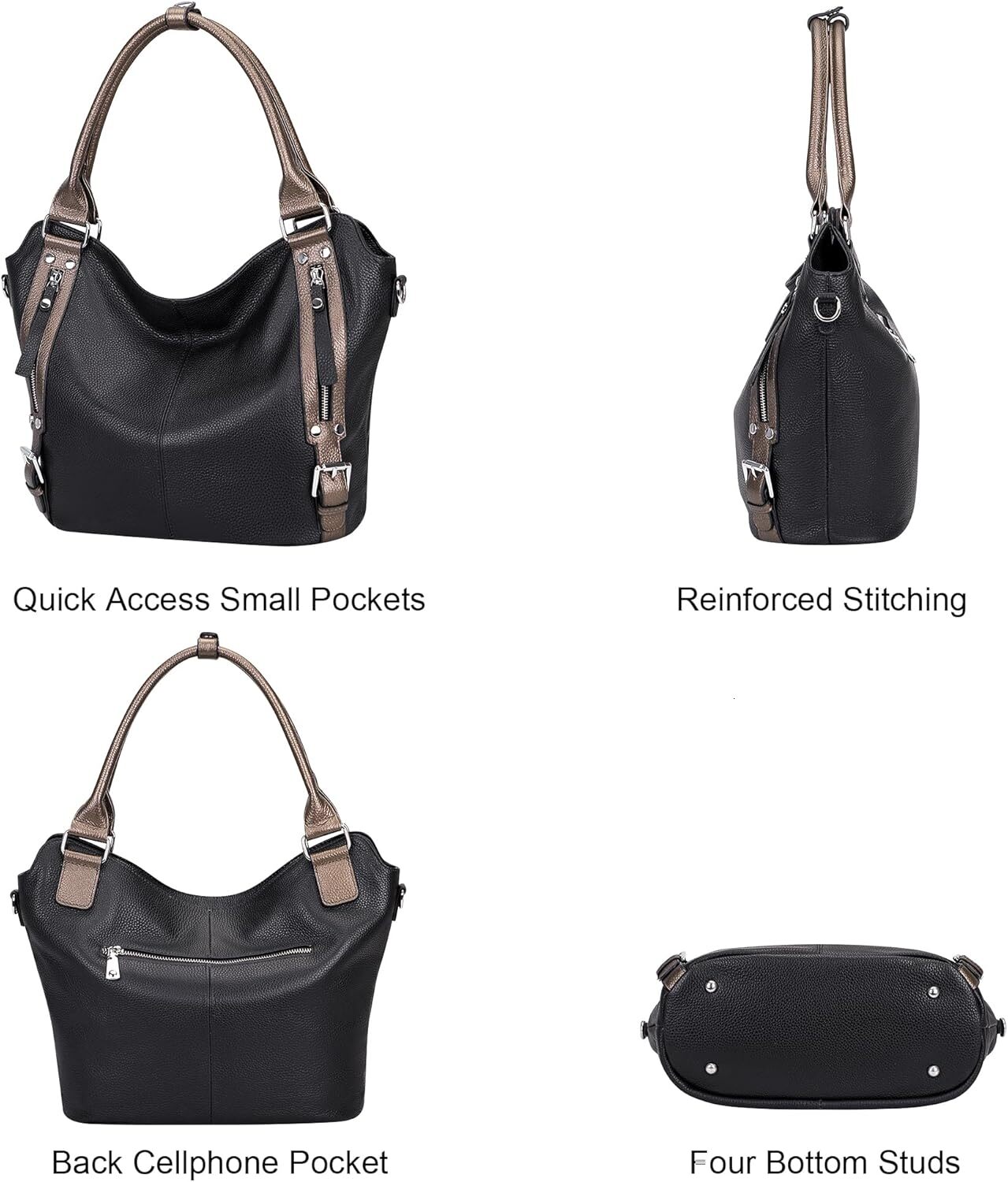 Genuine Leather Handbags for Women Hobo Shoulder Bags Ladies Tote Bag