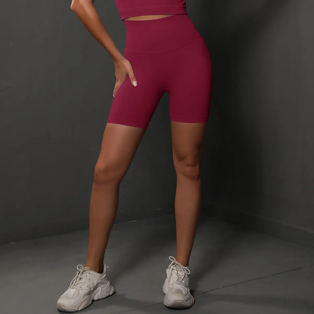 leggings Seamless Knitted Peach Smiling Face Solid Color Breathable 3/4 Yoga Pants Running Fitness Sports Shorts for Women tracksuit