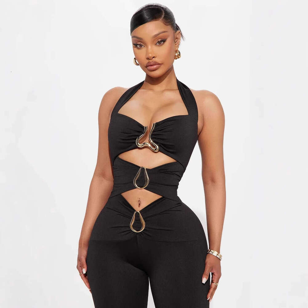 Summer New Fashion Sexy Slim Fit Solid Color Jumpsuit For Women B5