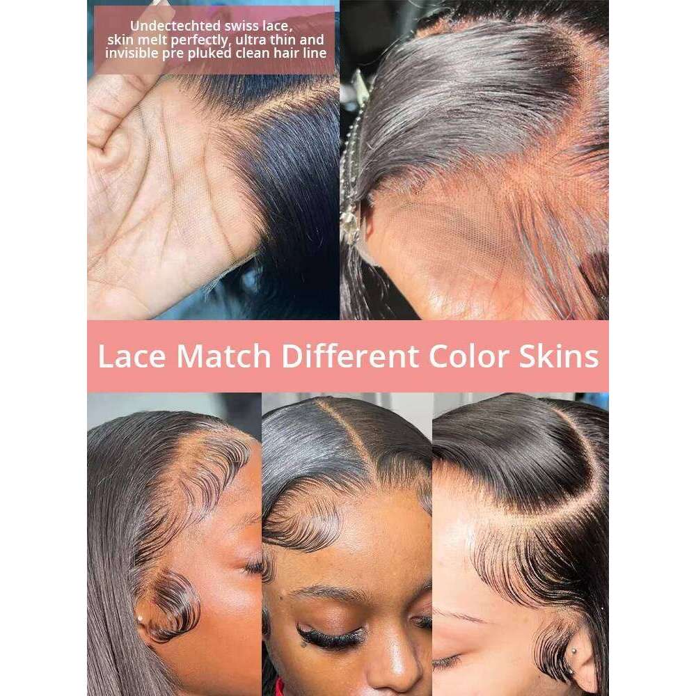 40 44 Inch Bone Straight 13x6 13x4 HD Brazilian Lace Front Human Hair Wigs For Black Women