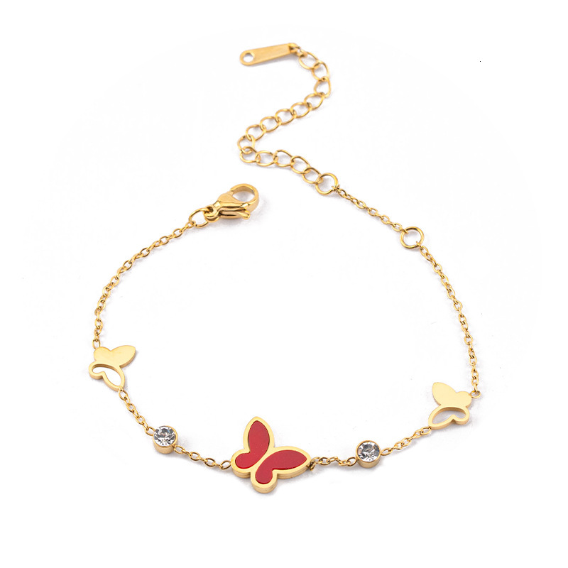 Fashionable Light Dia-Studded Shell Butterfly Bracelet for Women, Simple Titanium Steel, Non-Fading, Versatile, High-End Sense Jewelry