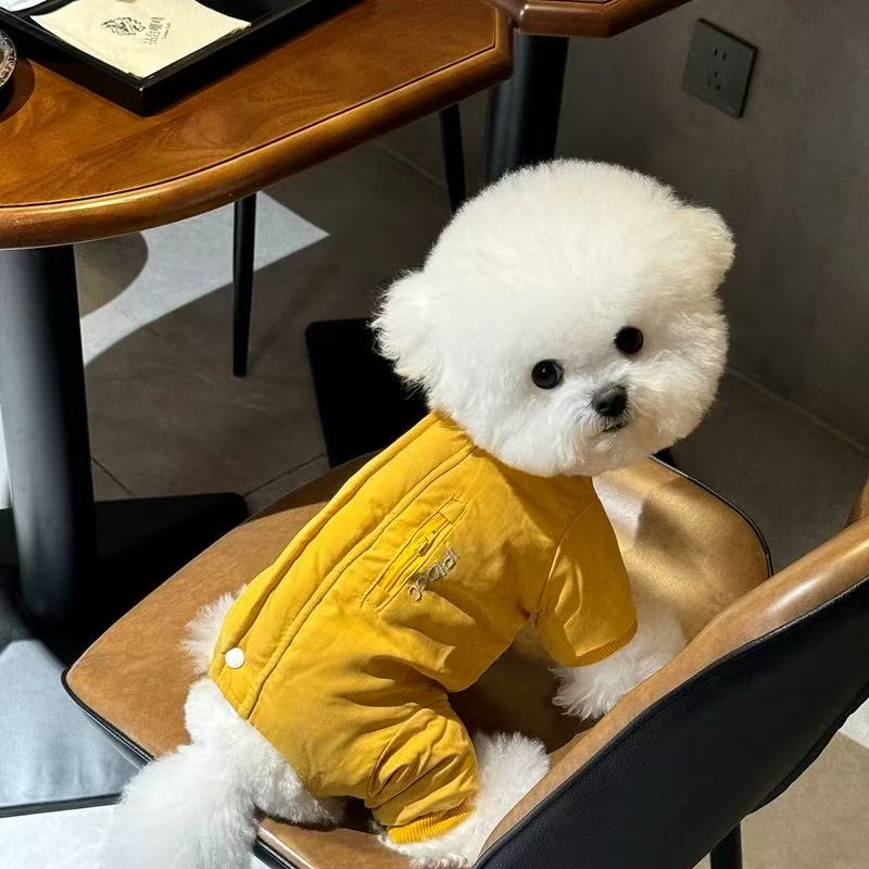 T476Pullable pet cotton coat Teddy Bichon Pomeranian Yorkshire cat small dog winter dog clothes thickened