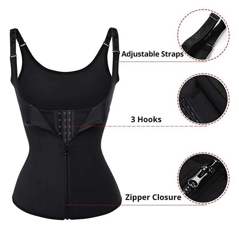 Waist Trainer Tank Top For Women Zipper Body Shaper Tummy Control Sleeveless Top Womens Activewear Body Shaping Underwear W250616