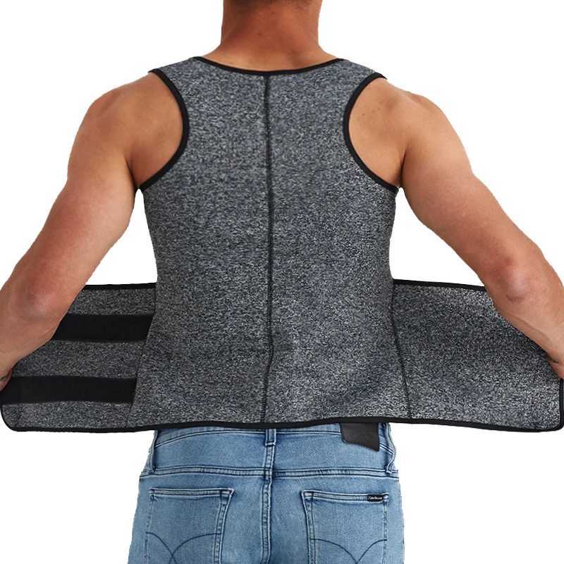 Men Waist Trainer Slimming Vest Sauna Sweat Compression Workout Shirts Fat Burner Stomach Slim Body Shaper Weight Loss Suit W250616